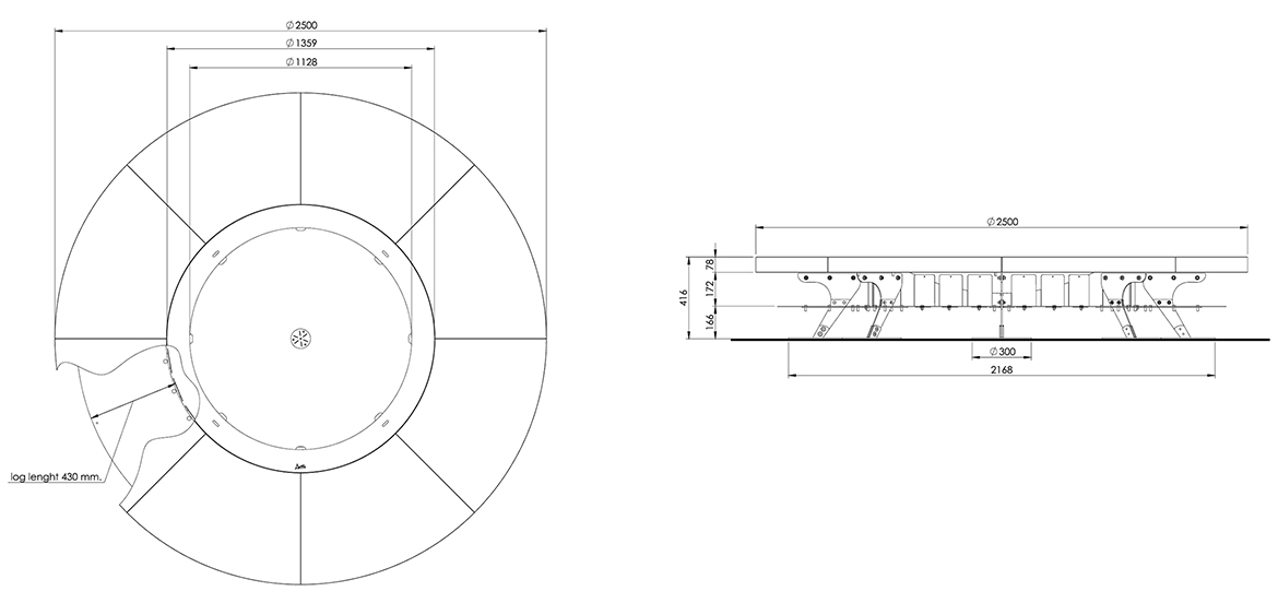 Ercole Concrete 250 - Outdoor Fire Pit Concrete - AK47