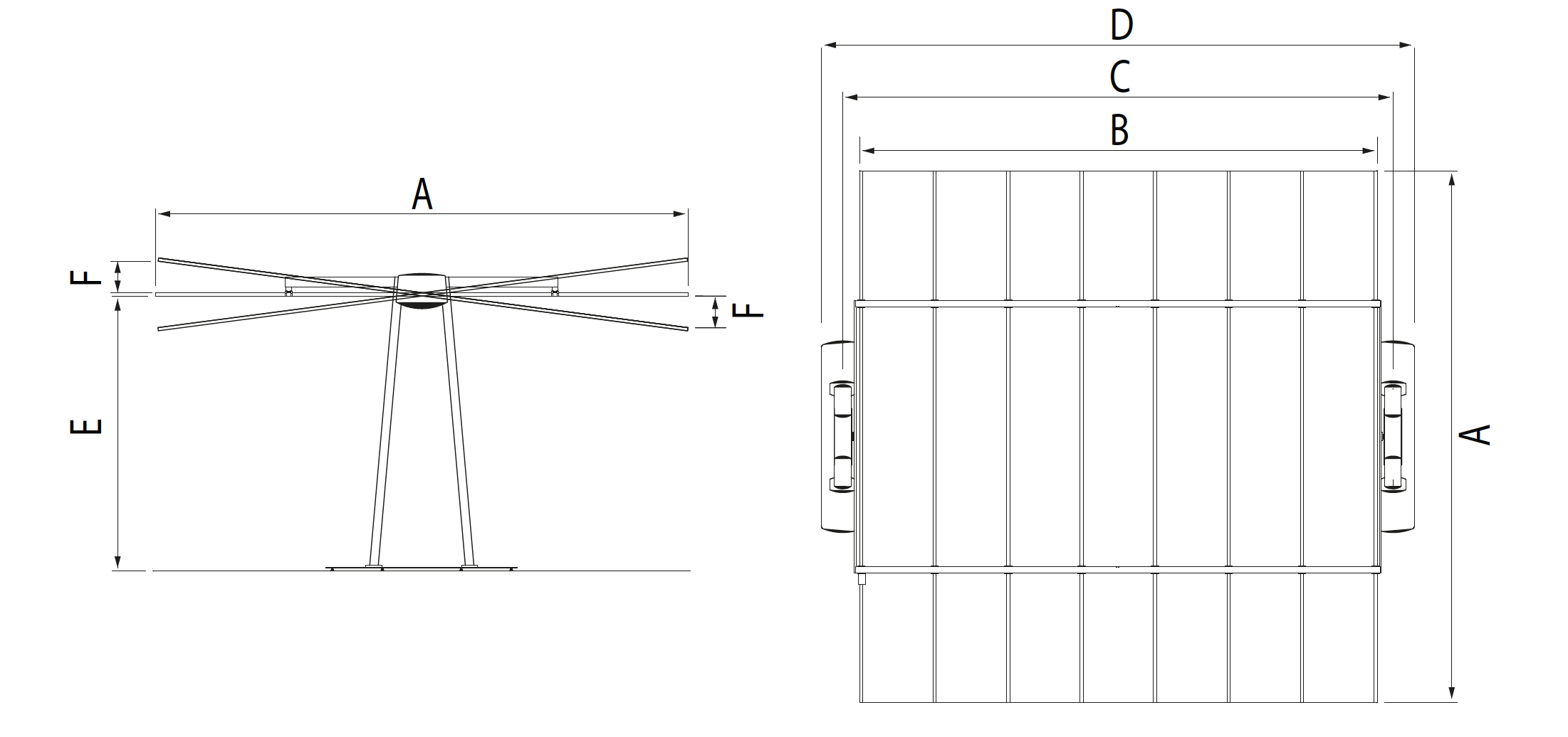 Dimensions Parasol Flexy XL par Fim