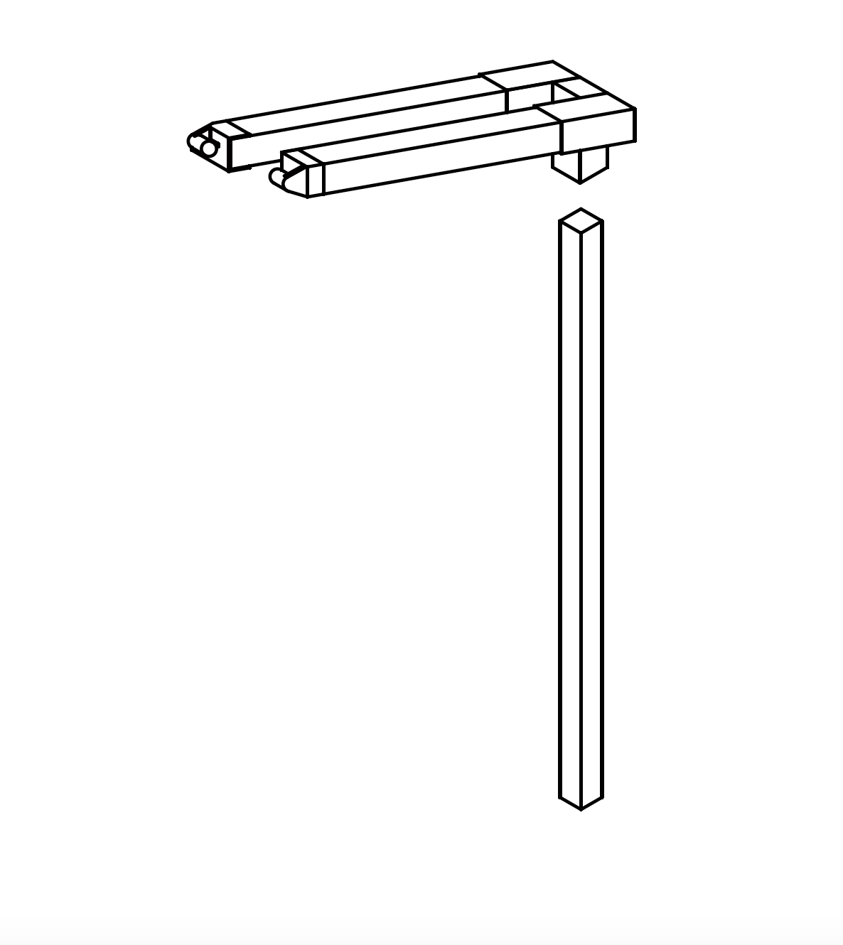 Central Twin Pole to combine several Flexy Umbrellas by Fim