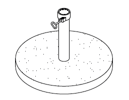 Base ronde ciment 40 kg Parasol ONDA