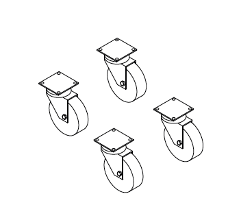 Set de Roues pour Base Piastra Parasol Telescopique REFLEX