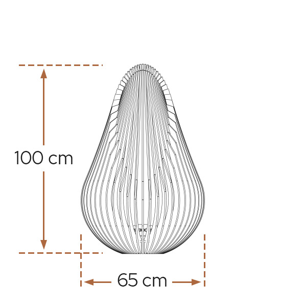 Dimensions of DEWDROP size M