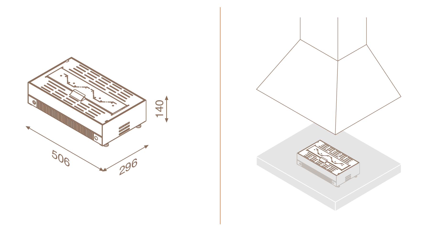 Dimensions Focus 60 Gas Firepit System with Visible Flame