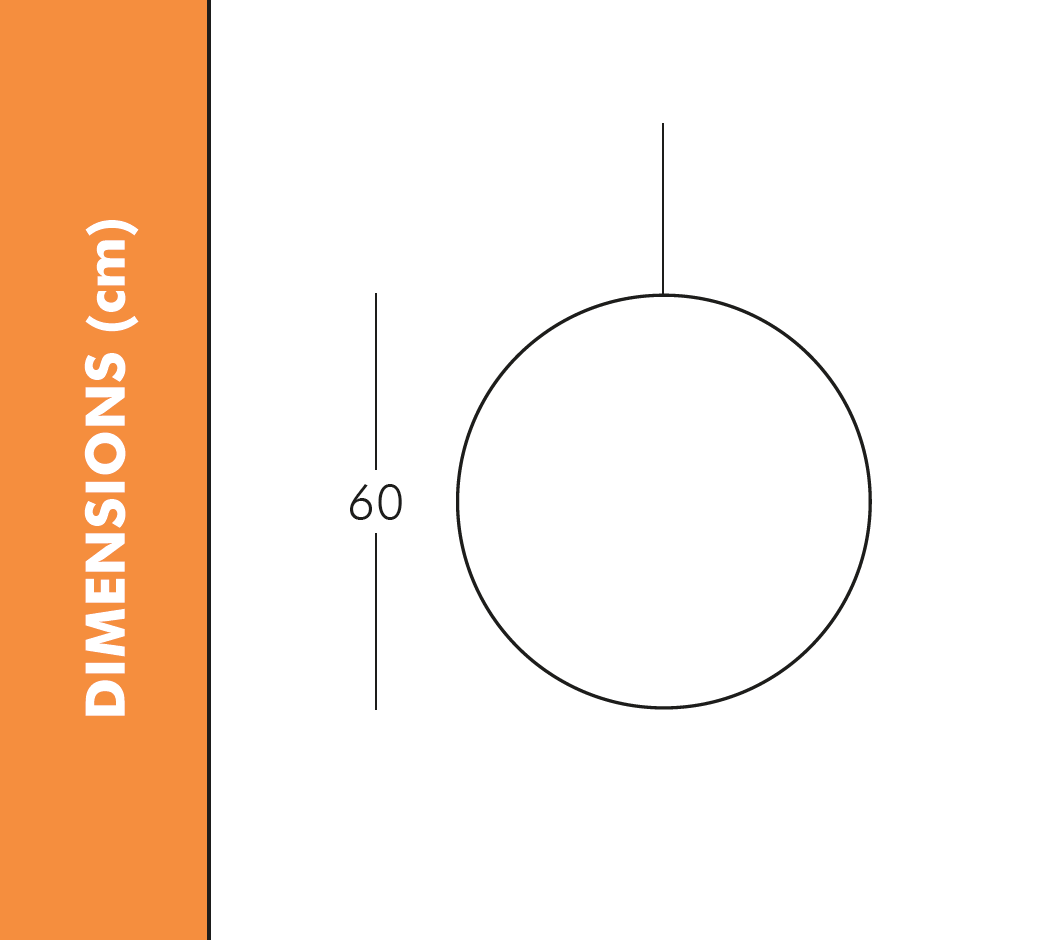Dimensions GLOBO 60 Suspension Luminaire Spherique Finition Laquee