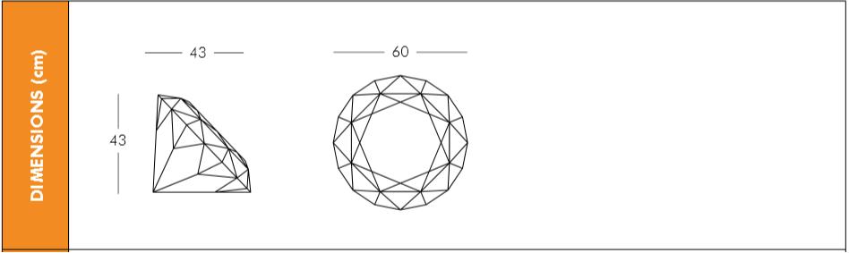 Dimension de la suspension Slide Design en forme de diamant