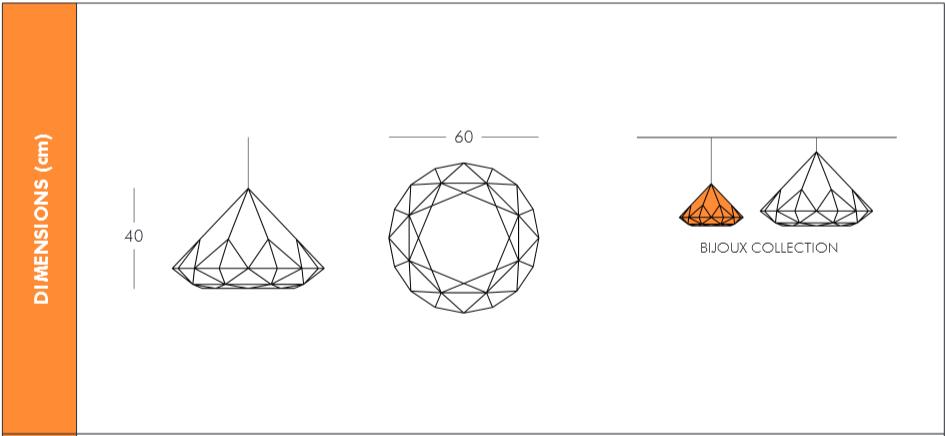 Dimension de la suspension Slide Design en forme de diamant