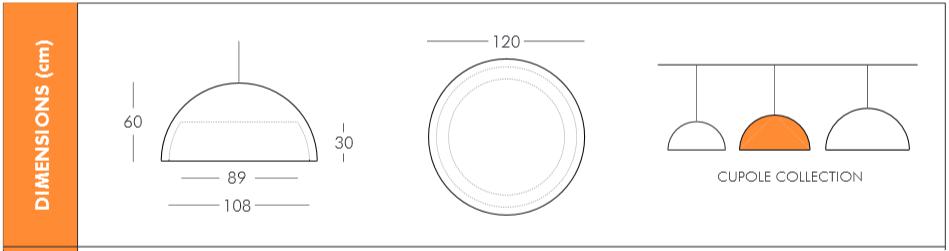 Dimensions de la suspension Cupole 120 de Slide Design en vente sur Barazzi