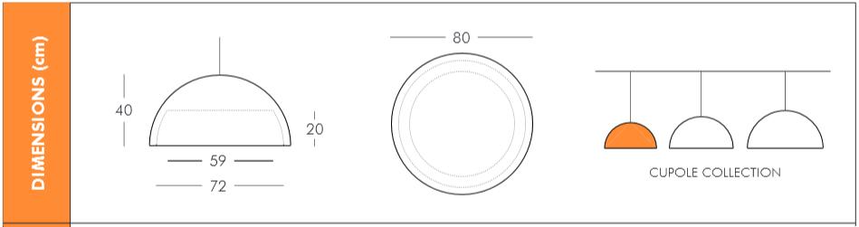 Dimensions de la suspension Cupole de Slide Design en vente sur Barazzi