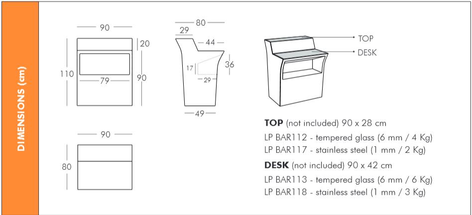 Dimensions jumbo bar comptoir design slide design