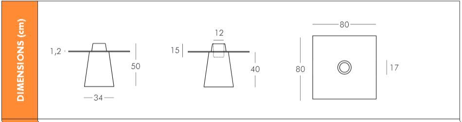 Table basse peak slide design 50 cm