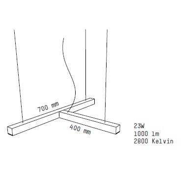Dimensions de la lampe suspendue led 40 modulaer center de chez Tunto