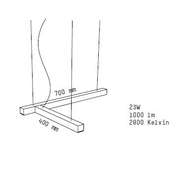 Dimensions de la suspension Tunto Led40 asymetrique