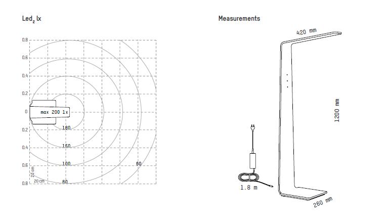 Diffusion de la lumière pour le lampadaire design led2 tunto