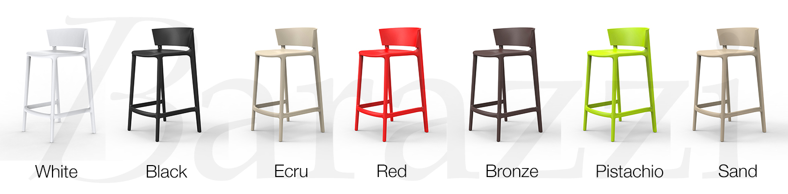 Colors AFRICA 85 Stackable Bar Stool with Backrest by Vondom