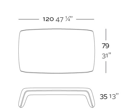 Dimensions Blow Coffee Table Vondom