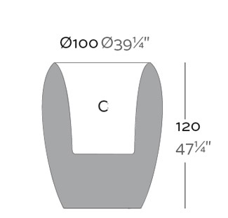 Dimensions Blow Pot 120 Vondom