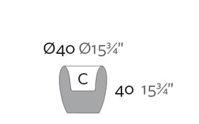 Dimensions Blow Pot 40 Vondom