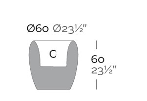 Dimensions Blow Pot 60 Vondom