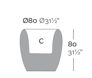 Dimensions Blow Pot 80 Vondom