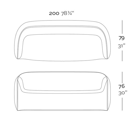 Dimensions Canape Blow Sofa Vondom