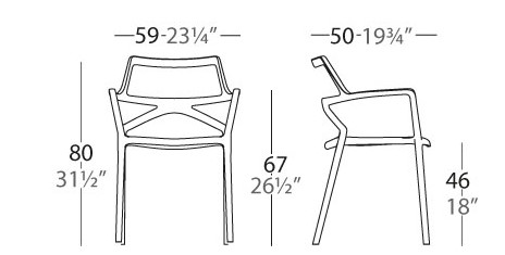 Dimensions DELTA Chair Vondom