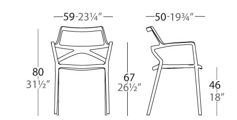 Dimensions DELTA Chaise Vondom