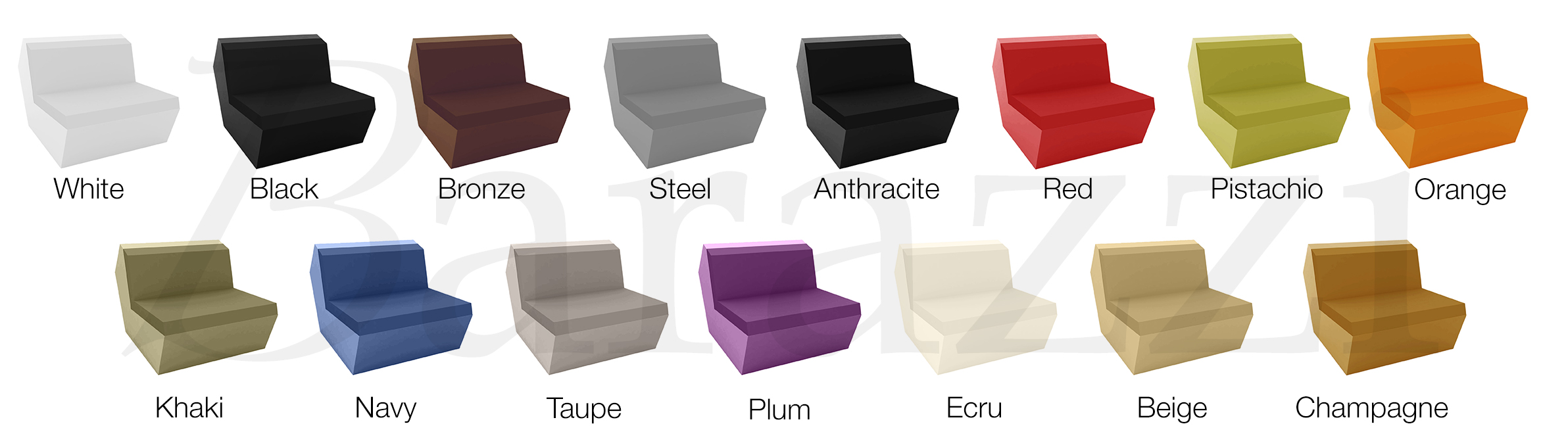 Colors Polyethylene Lacquered Faz Sofa Armless Vondom