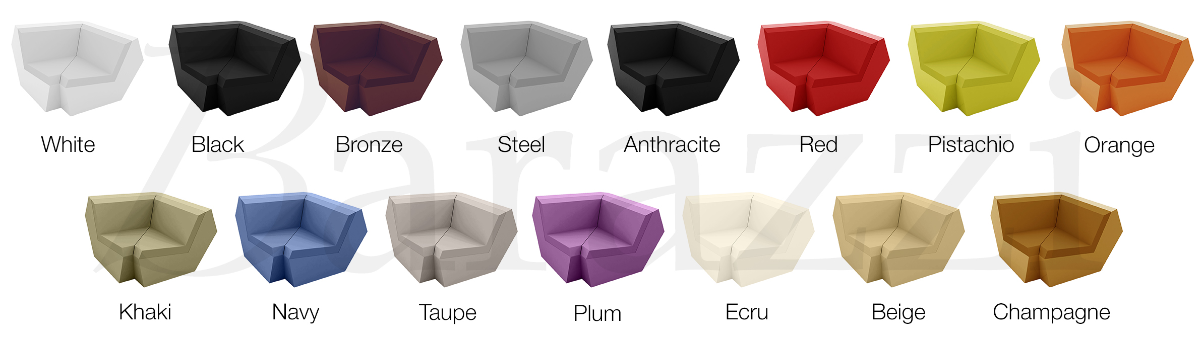 Colors Polyethylene Lacquered Faz Sofa Corner 90 Vondom