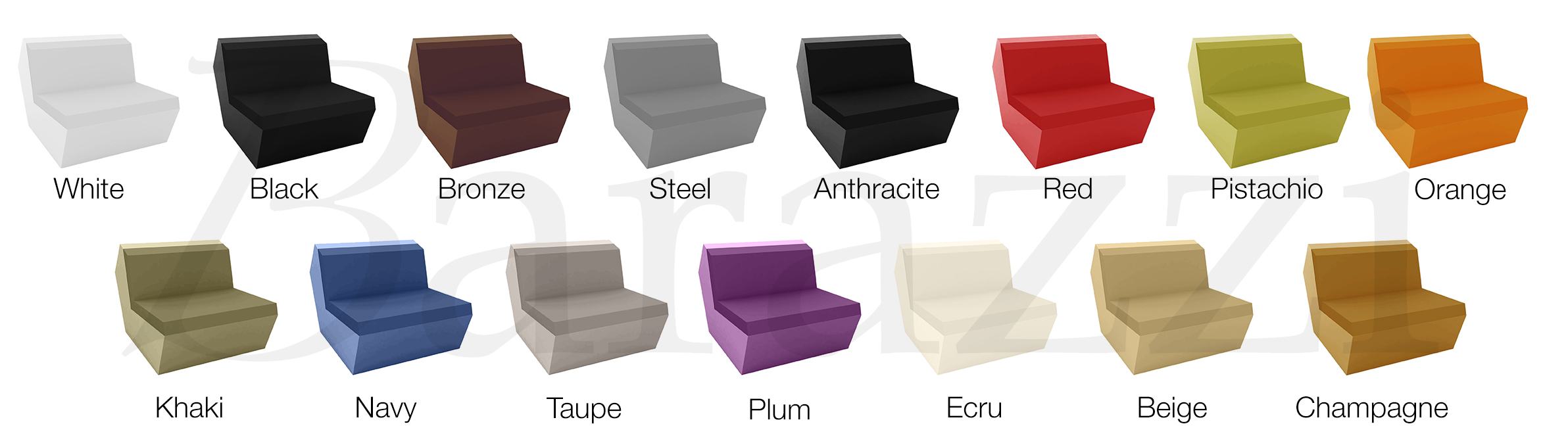 Couleurs Polyethylene Laquees Faz Sofa Central Vondom