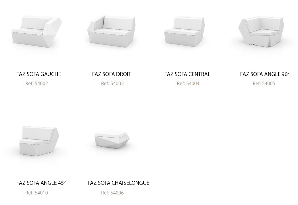 Tous les modules FAZ Sofa Vondom