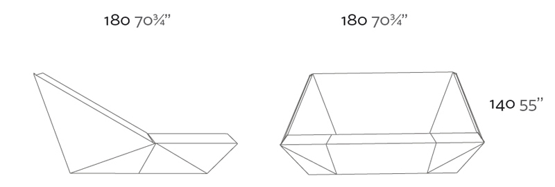 Dimensions Faz Daybed Laque par Vondom