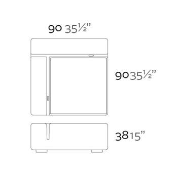 Dimensions Module Canape Kes Finition Mate par Vondom