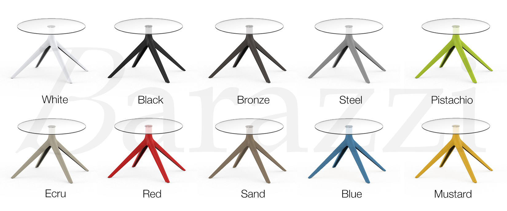 Couleurs Table D Appoint MARI-SOL Ronde Verre 4 Pieds