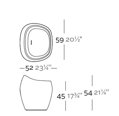 Dimensions Moma Medium Chair Bar Vondom