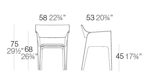 Dimensions PEDRERA Chaise Vondom