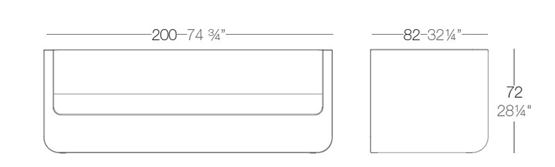 Dimensions ULM Sofa RGB - Vondom