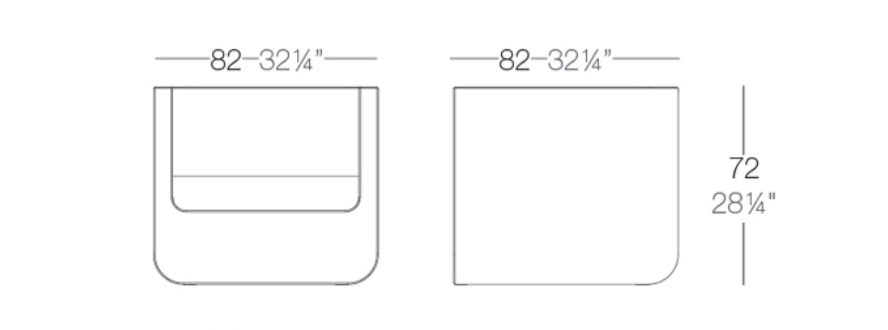 Dimensions of ULM Lounge Chair by Vondom