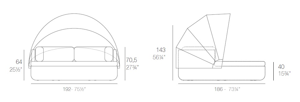 dimension ULM sofa Parasol