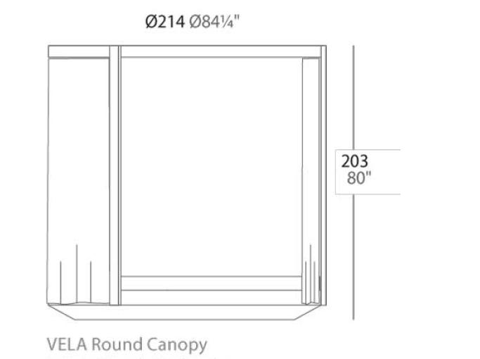 Dimensions Vela Round Canopy