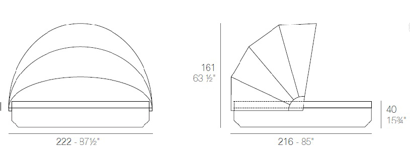 Dimension VELA DAYBED Round Parasol Vondom