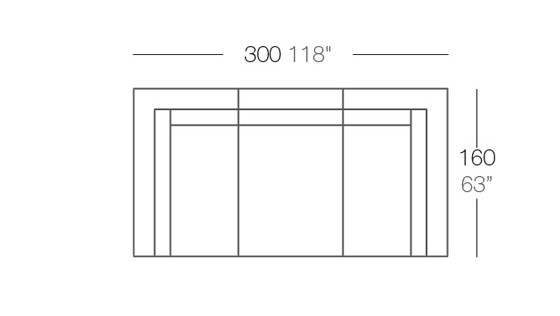 Combinaison des 3 Meridiennes Vela Sofa Vondom