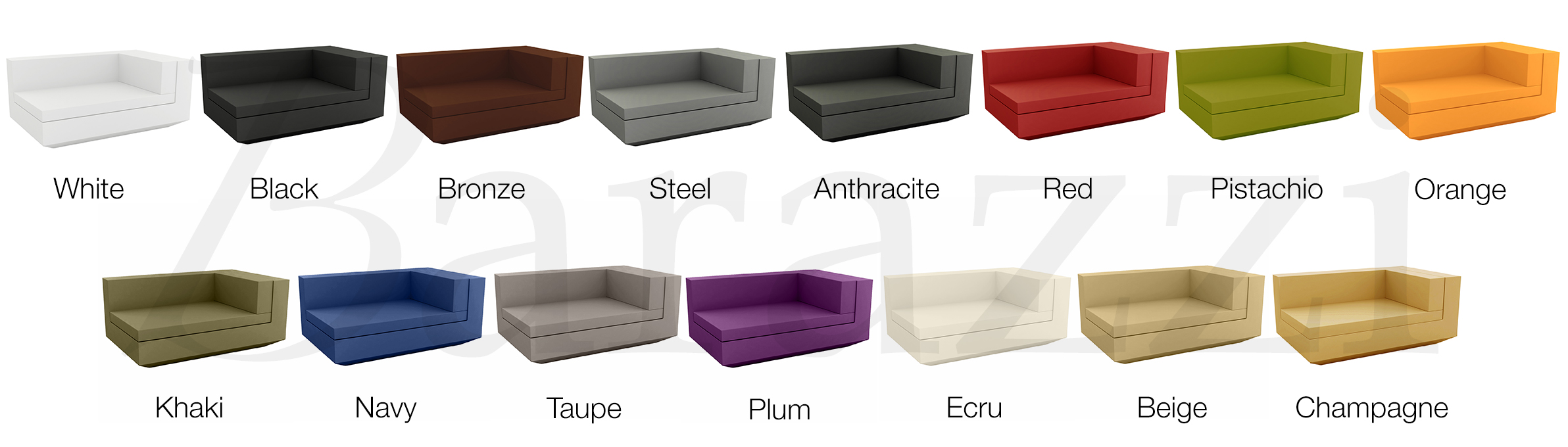 lacquered colors Vela Sofa Chaiselongue Vondom