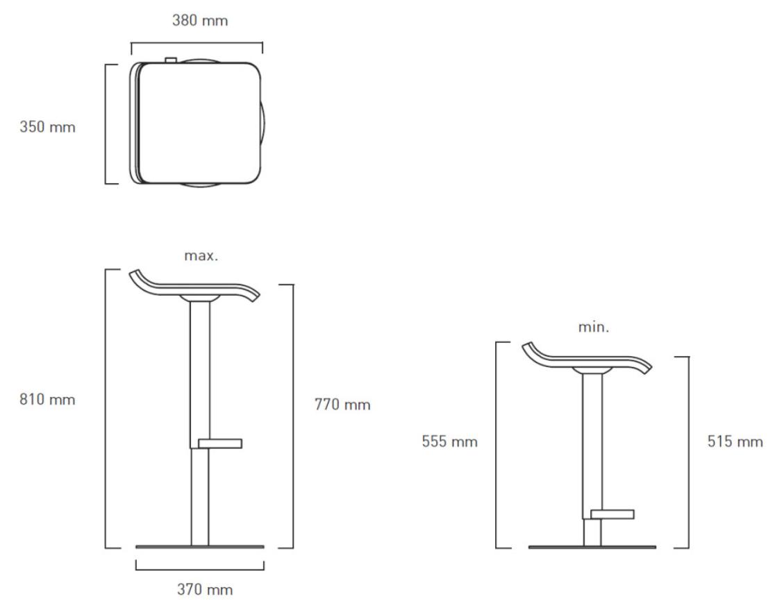 Dimensions du tabouret de bar Ed de Moree