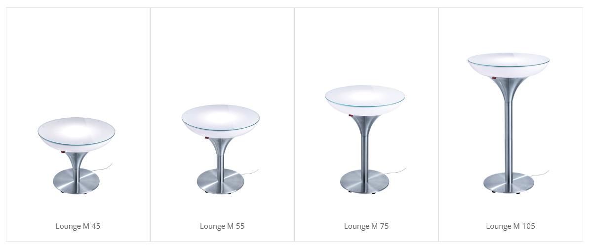 Tables de bar design lumineuse sans fil