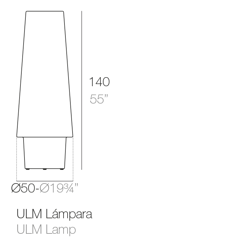 ULM LAMP - lampadaire extérieure 1 mètre hotel