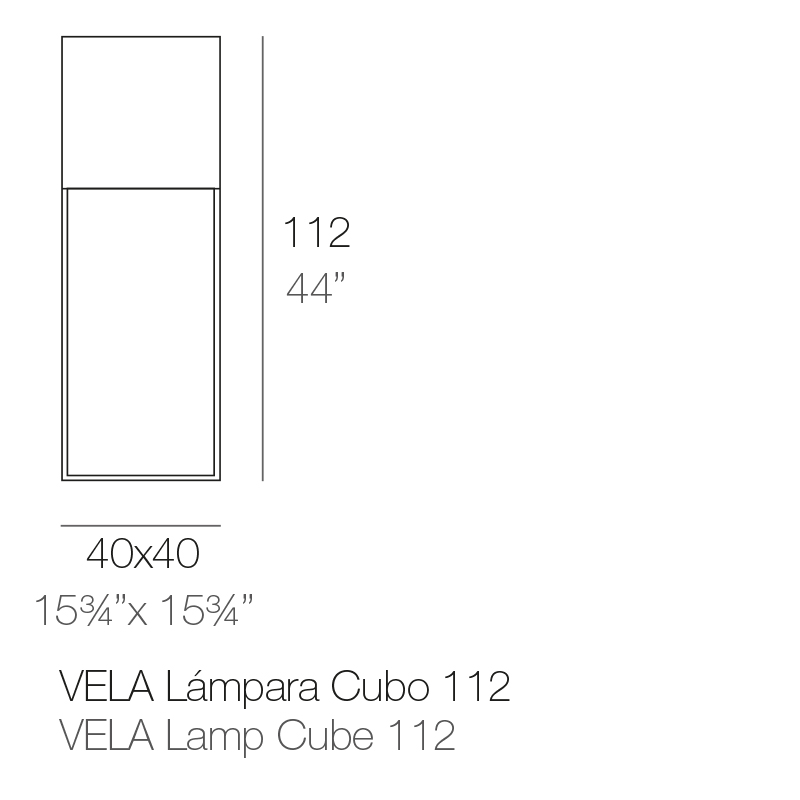 VELA CUBE LAMP 40X40X112