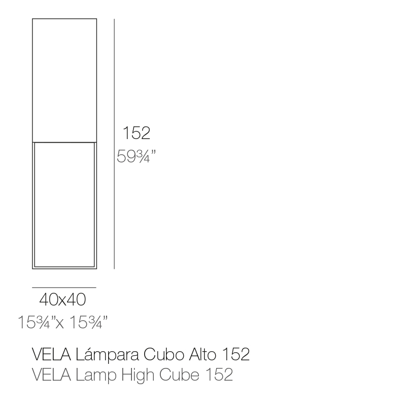 VELA HIGH CUBE LAMP 40X40X152