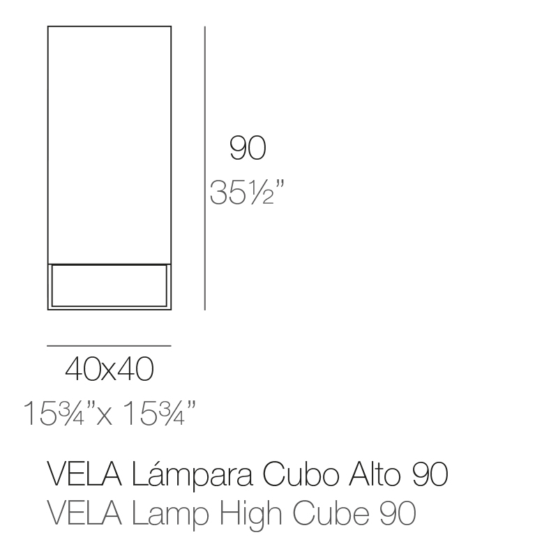 VELA HIGH CUBE LAMP 40X40X90