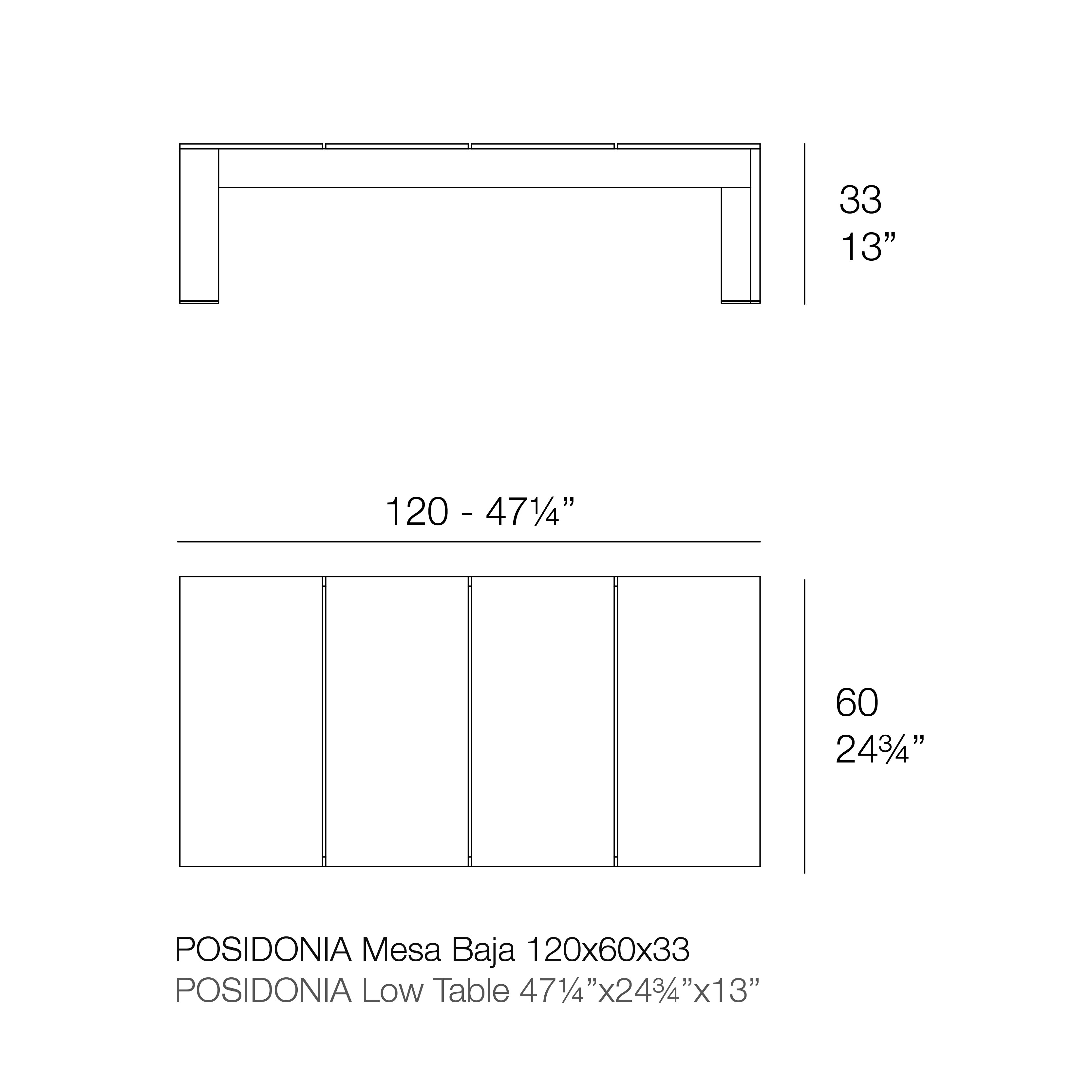 rectangular aluminum beige terrace coffee table